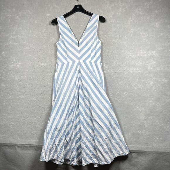 Kate Spade New York Dress Womens Size 8 Blue Deck Stripe Midi Dress Sleeveless - Picture 8 of 12
